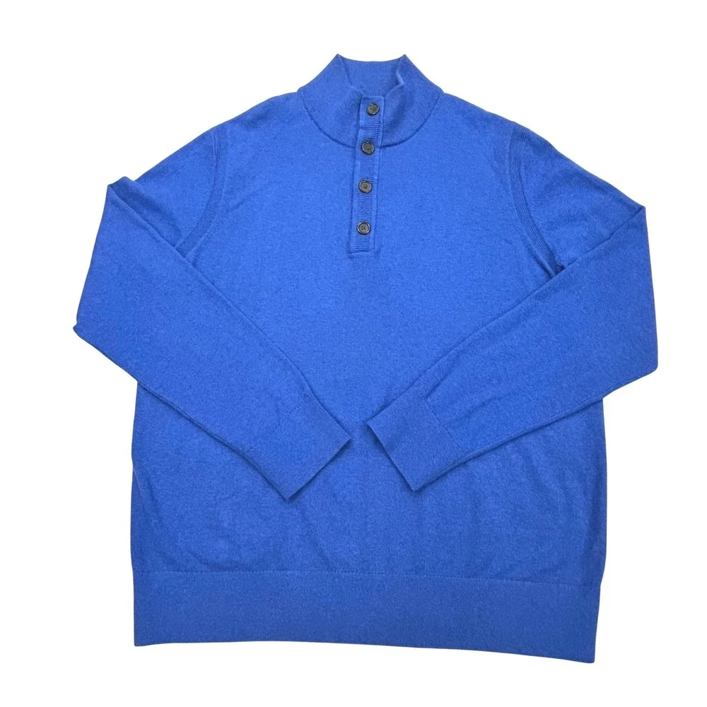 Banana Republic Cashmere Blend Sweater Mens XL Blue Pullover‎ Preppy Academia